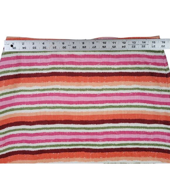 Talbots Striped Linen Skirt Women’s 6 Pink Multicolor Lined - Picture 8 of 11